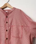 ミジンチェック　7分袖シャツ