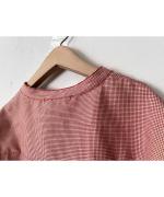 ミジンチェック　7分袖シャツ