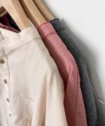 ミジンチェック　7分袖シャツ