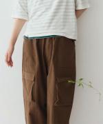 ヘリンボーン　カーゴワイドパンツ
