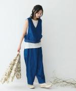 綿麻デニム　トロワパンツ