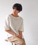 リユールリネン　5分袖プルオーバー