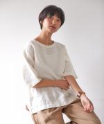 リユールリネン　5分袖プルオーバー