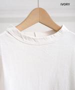 USE天竺　5分袖ボトルネックT