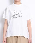 ジョワコットン　プリントTシャツ　森の風景