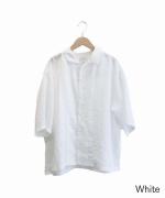 スラブトリアセテート・ガーゼ 一枚襟シャツ