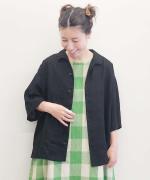 スラブトリアセテート・ガーゼ 一枚襟シャツ