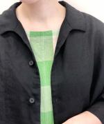 スラブトリアセテート・ガーゼ 一枚襟シャツ