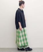 スラブトリアセテート・ガーゼ 一枚襟シャツ