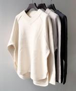 コットンカシミヤ V衿プルオーバー