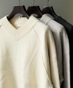 コットンカシミヤ V衿プルオーバー