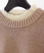 コットンカシミヤ×モヘア Wネックプルオーバー