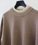 コットンカシミヤ×モヘア Wネックプルオーバー