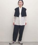 トリアセテート&ポリエステル・ライトクレープダブルクロス テーラードベスト