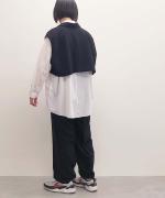 トリアセテート&ポリエステル・ライトクレープダブルクロス テーラードベスト