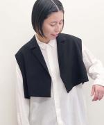 トリアセテート&ポリエステル・ライトクレープダブルクロス テーラードベスト