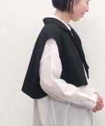 トリアセテート&ポリエステル・ライトクレープダブルクロス テーラードベスト