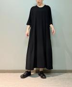 トリアセテート&ポリエステル・ライトクレープダブルクロス ロングワンピース