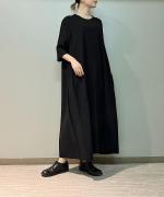 トリアセテート&ポリエステル・ライトクレープダブルクロス ロングワンピース