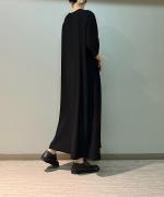 トリアセテート&ポリエステル・ライトクレープダブルクロス ロングワンピース