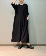 トリアセテート&ポリエステル・ライトクレープダブルクロス ロングワンピース