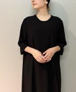 トリアセテート&ポリエステル・ライトクレープダブルクロス ロングワンピース