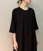 トリアセテート&ポリエステル・ライトクレープダブルクロス ロングワンピース