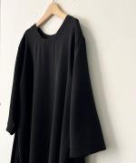 トリアセテート&ポリエステル・ライトクレープダブルクロス ロングワンピース