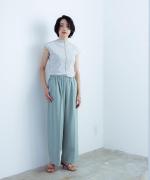 Linenライクツイル ワイドパンツ