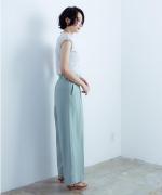 Linenライクツイル ワイドパンツ