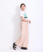 Linenライクツイル ワイドパンツ