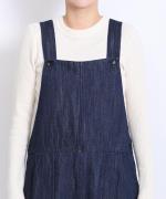 コットンリネンデニム　オーバーオール