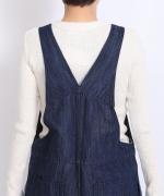 コットンリネンデニム　オーバーオール