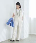 コットンリネンデニム　オーバーオール
