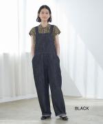 コットンリネンデニム　オーバーオール