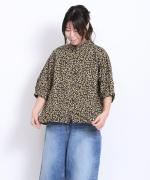 フラワープリント　6分袖ブラウス