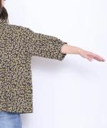 フラワープリント　6分袖ブラウス