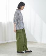 フラワープリント　6分袖ブラウス