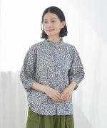 フラワープリント　6分袖ブラウス
