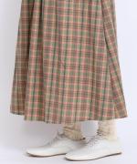 コットンマドラスチェック　ポケットギャザースカート