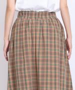 コットンマドラスチェック　ポケットギャザースカート