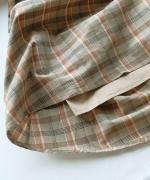 コットンマドラスチェック　ポケットギャザースカート