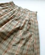 コットンマドラスチェック　ポケットギャザースカート