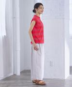 カラーボトム　ランタンワイドパンツ