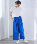 カラーボトム　ランタンワイドパンツ