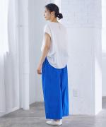 カラーボトム　ランタンワイドパンツ
