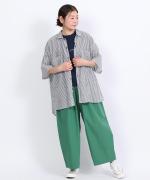 カラーボトム　ランタンワイドパンツ