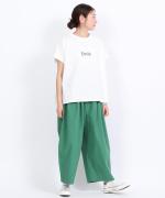 カラーボトム　ランタンワイドパンツ