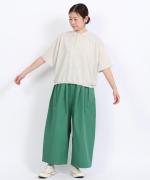 カラーボトム　ランタンワイドパンツ