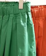 カラーボトム　ランタンワイドパンツ